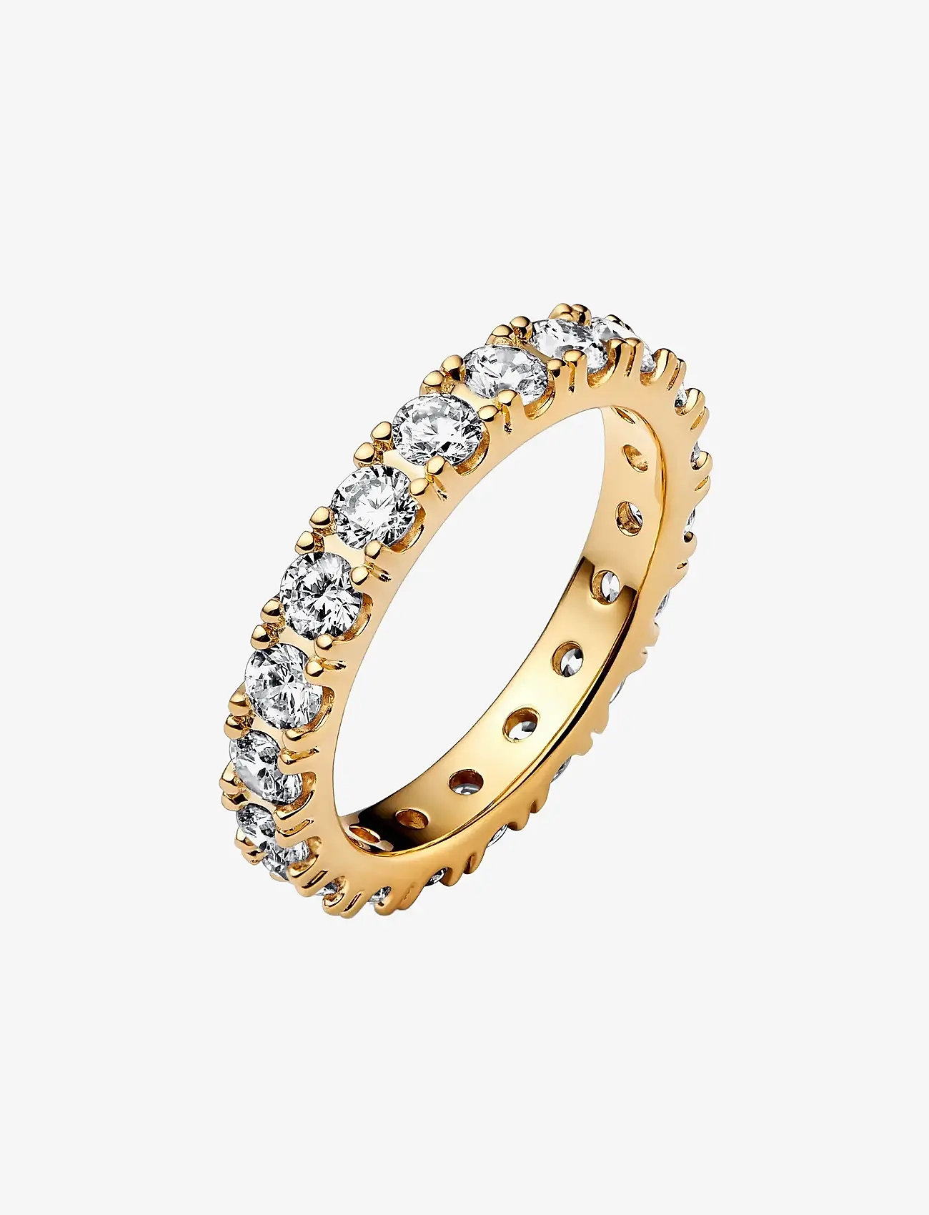 Pandora - 14k Gold-plated ring with clear cubic zirconia - ringe - clear - 1