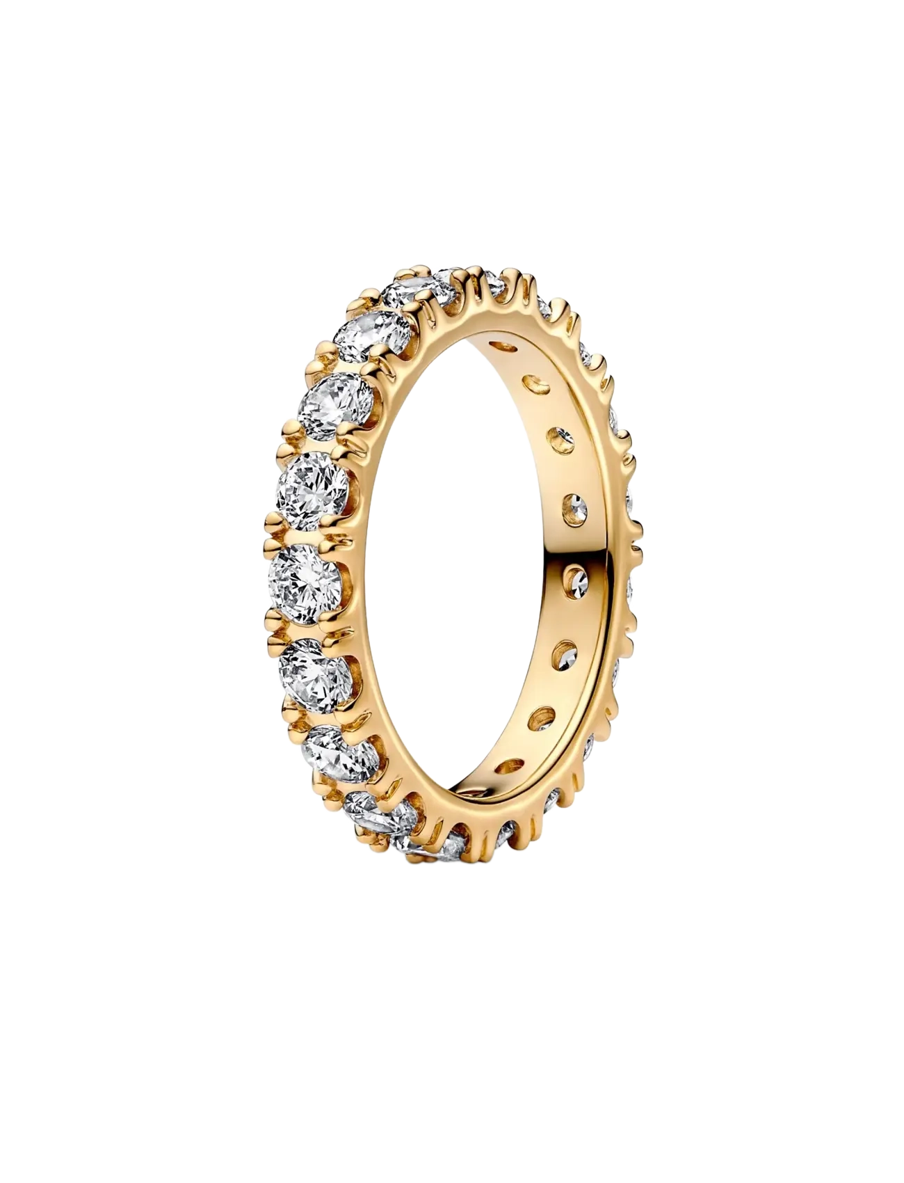 Pandora - 14k Gold-plated ring with clear - rings - clear - 1