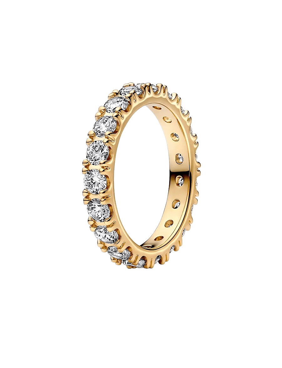 Pandora - 14k Gold-plated ring with clear - ringar - clear - 1