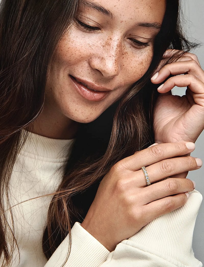 Pandora - 14k Gold-plated ring with clear cubic zirconia - ringar - clear - 0