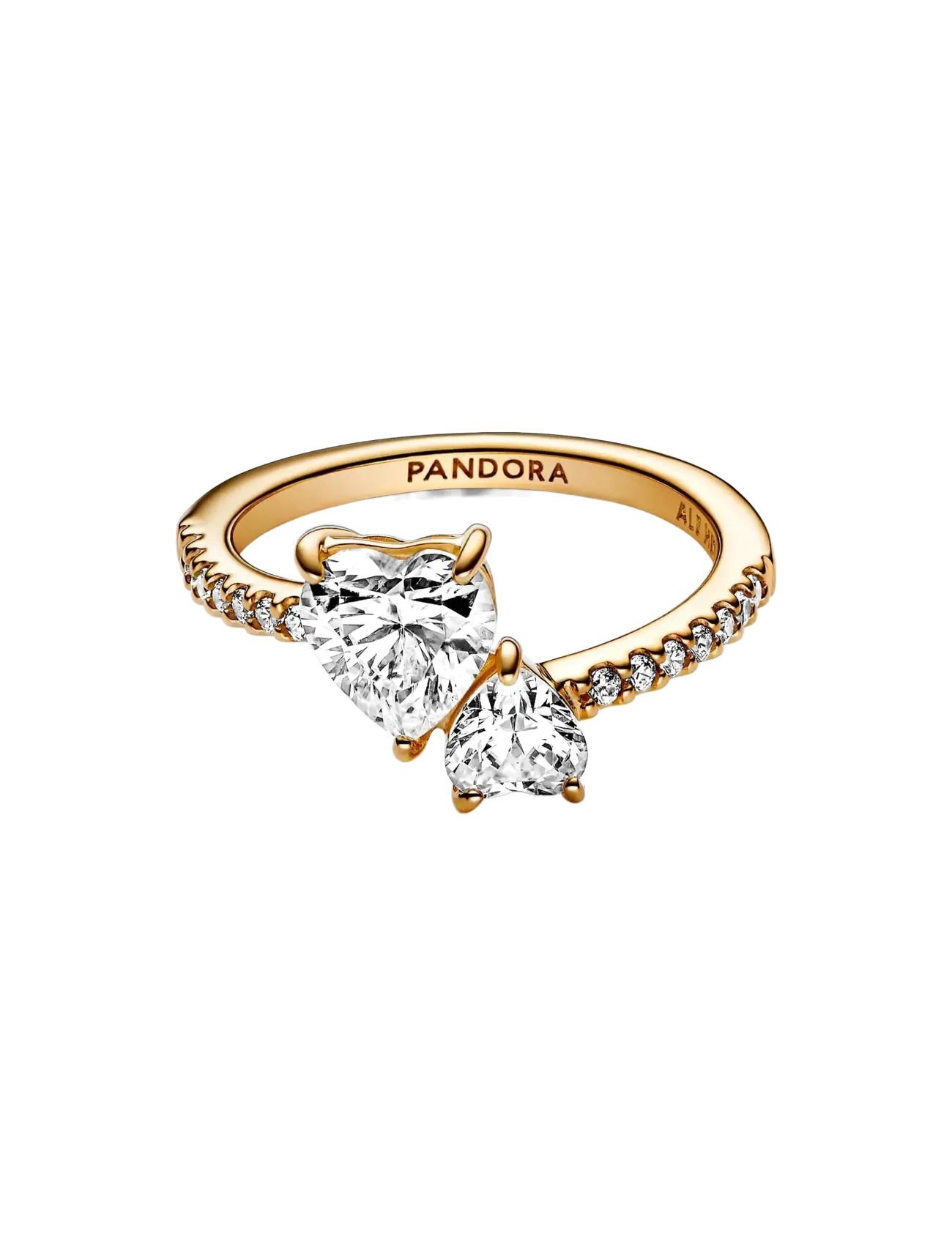 Pandora - 14k Gold-plated ring with clear cubic zirconia - hringir - clear - 2