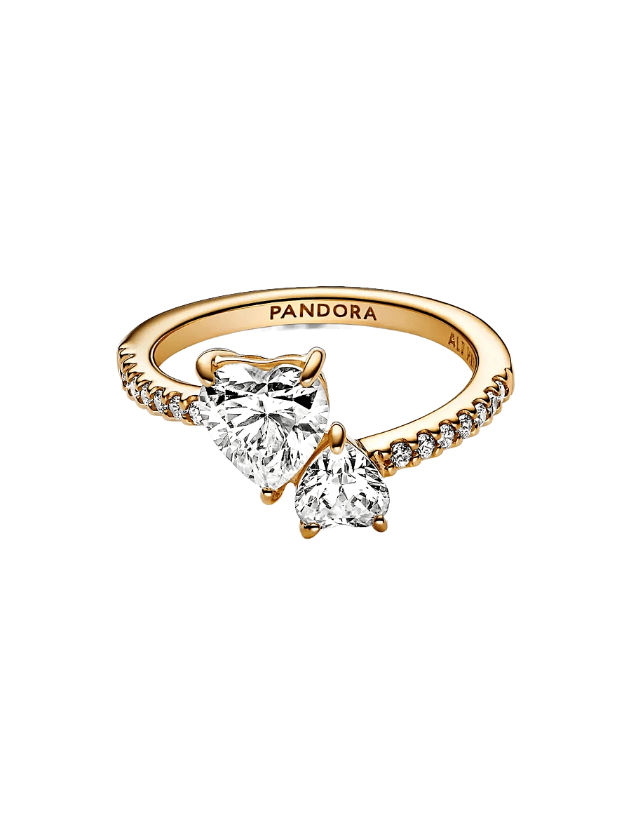Pandora - 14k Gold-plated ring with clear cubic zirconia - ringen - clear - 2