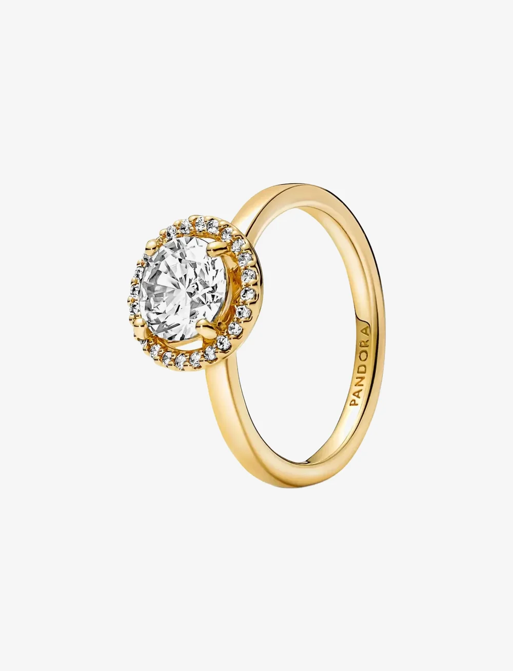 Pandora - 14k Gold-plated ring with clear cubic zirconia - ringe - clear - 1