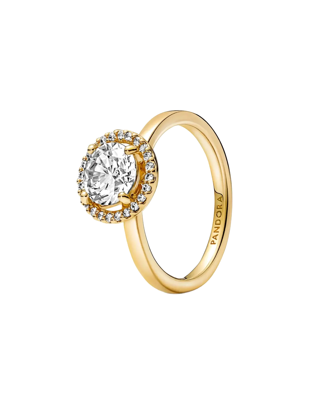 Pandora 14k Gold-plated ring with clear cubic zirconia - Asusteet - CLEAR / undefined
