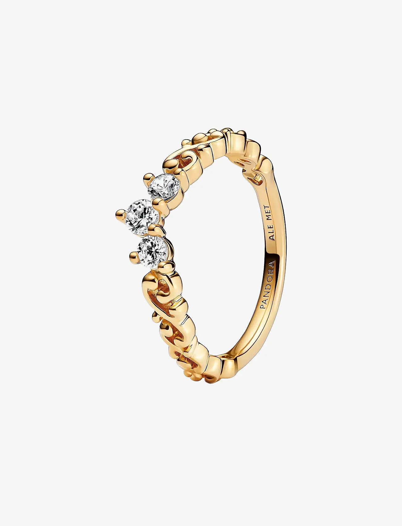 Pandora - Regal tiara 14k gold-plated ring with clear cubic zirconia - ringe - clear - 1