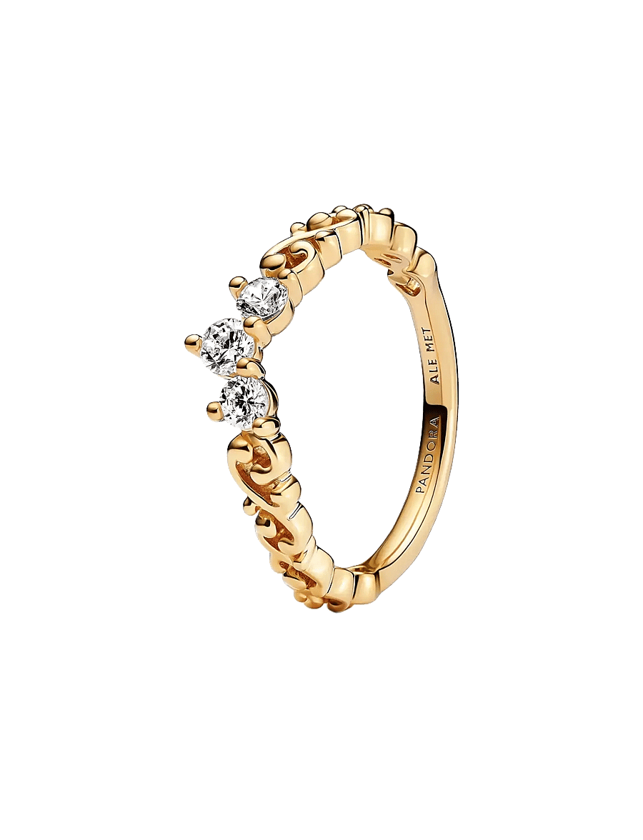 Pandora - Regal tiara 14k gold-plated ring with clear cubic zirconia - bagues - clear - 1