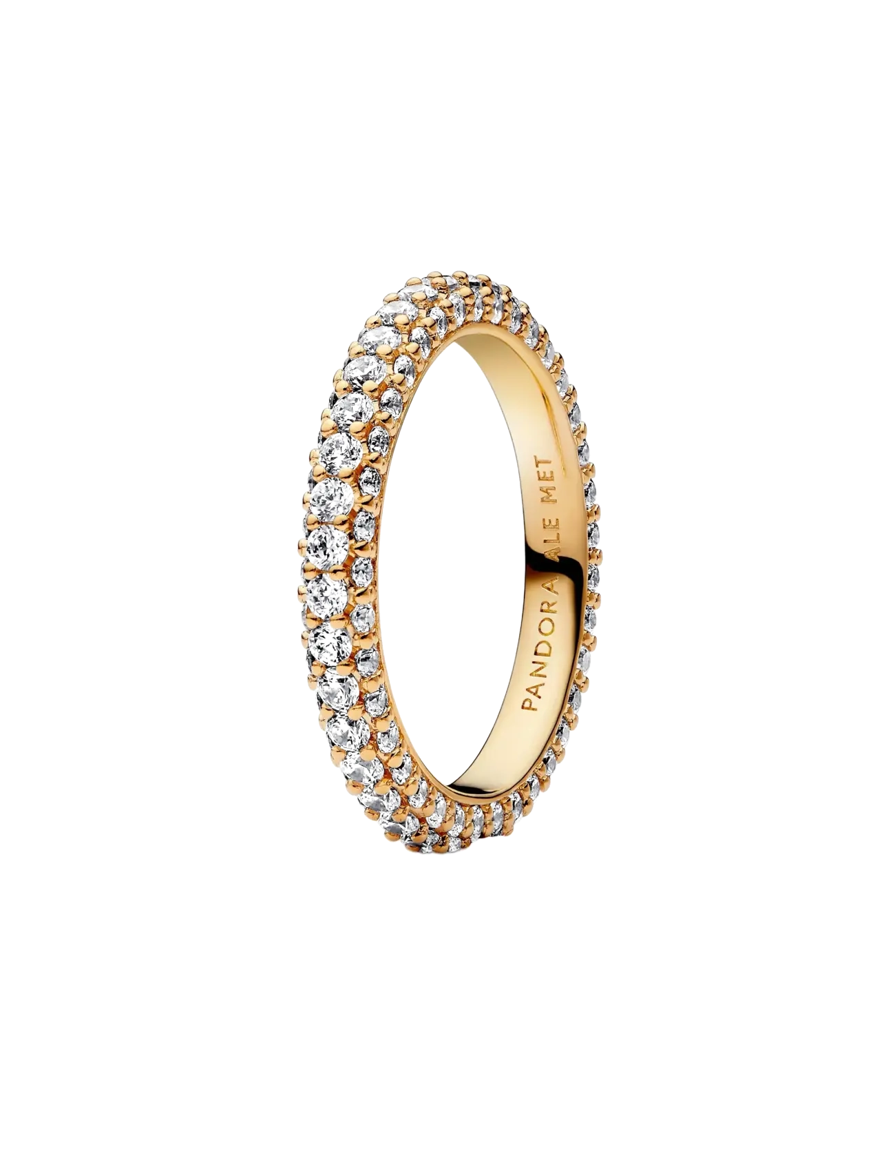 14k Gold-plated ring with clear cubic zirconia - CLEAR