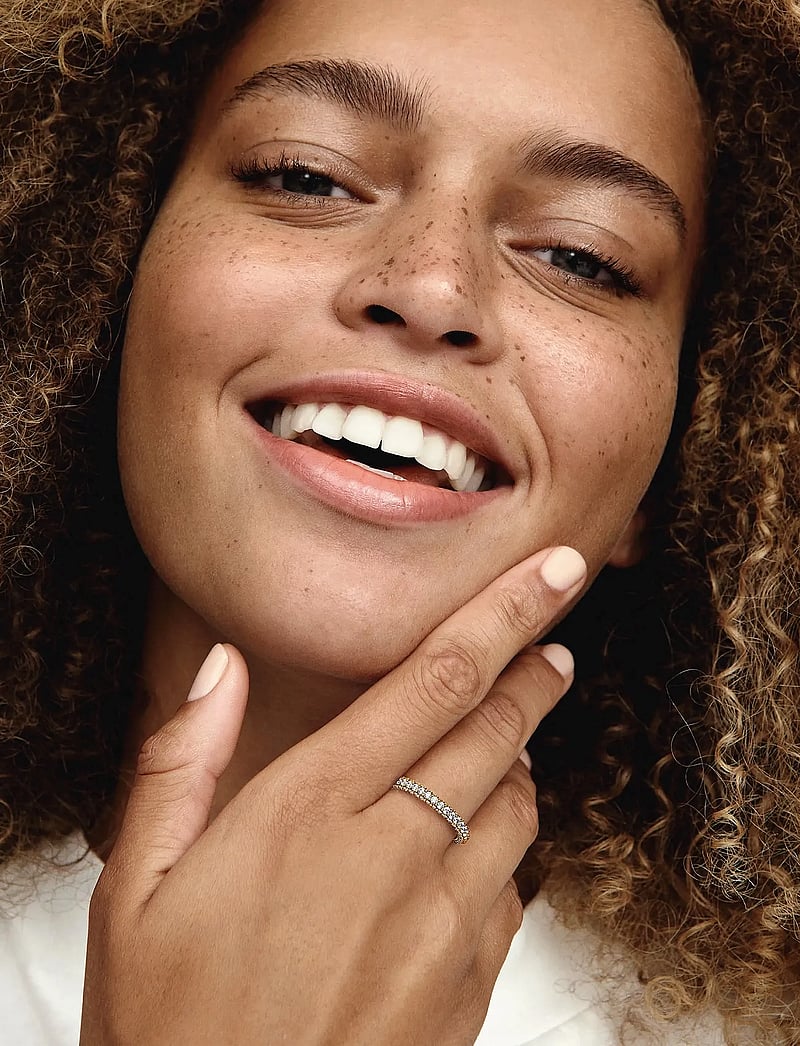 Pandora - 14k Gold-plated ring with clear cubic zirconia - ringar - clear - 0