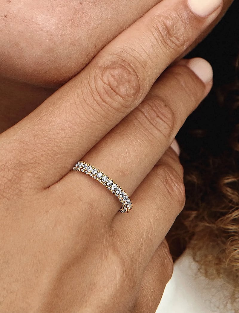 Pandora - 14k Gold-plated ring with clear cubic zirconia - ringar - clear - 2