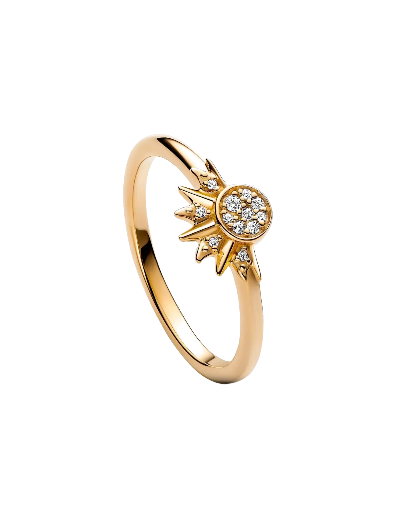 Pandora Celestial sun 14k gold-plated ring with clear cubic zirconia - Accessories - CLEAR / undefined