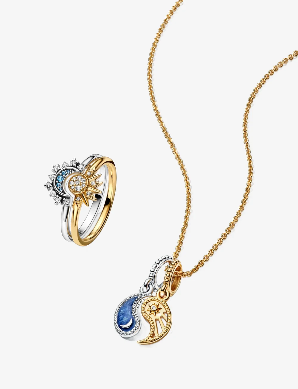 Pandora - Celestial sun 14k gold-plated ring with clear cubic zirconia - ringe - clear - 3