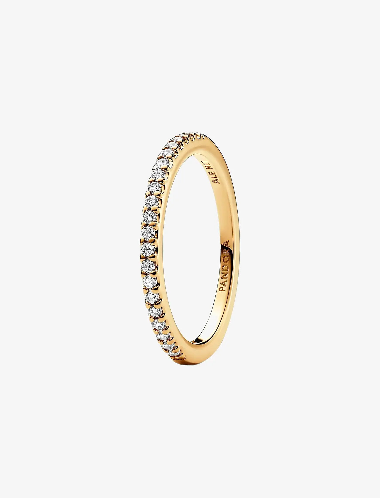 Pandora - 14k Gold-plated ring with clear cubic zirconia - ringar - clear - 1