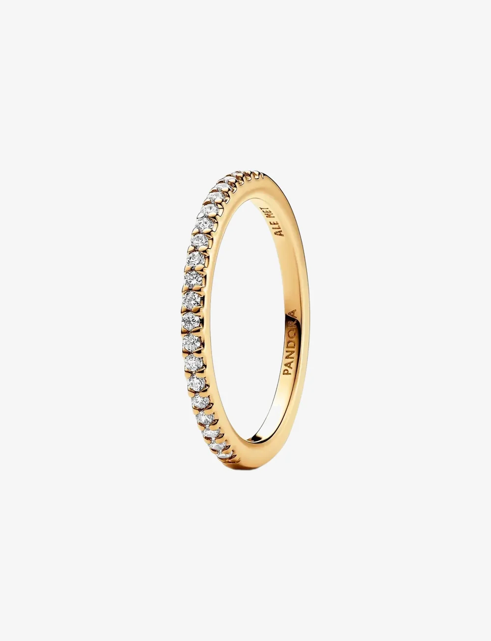 Pandora - 14k Gold-plated ring with clear cubic zirconia - sõrmused - clear - 1
