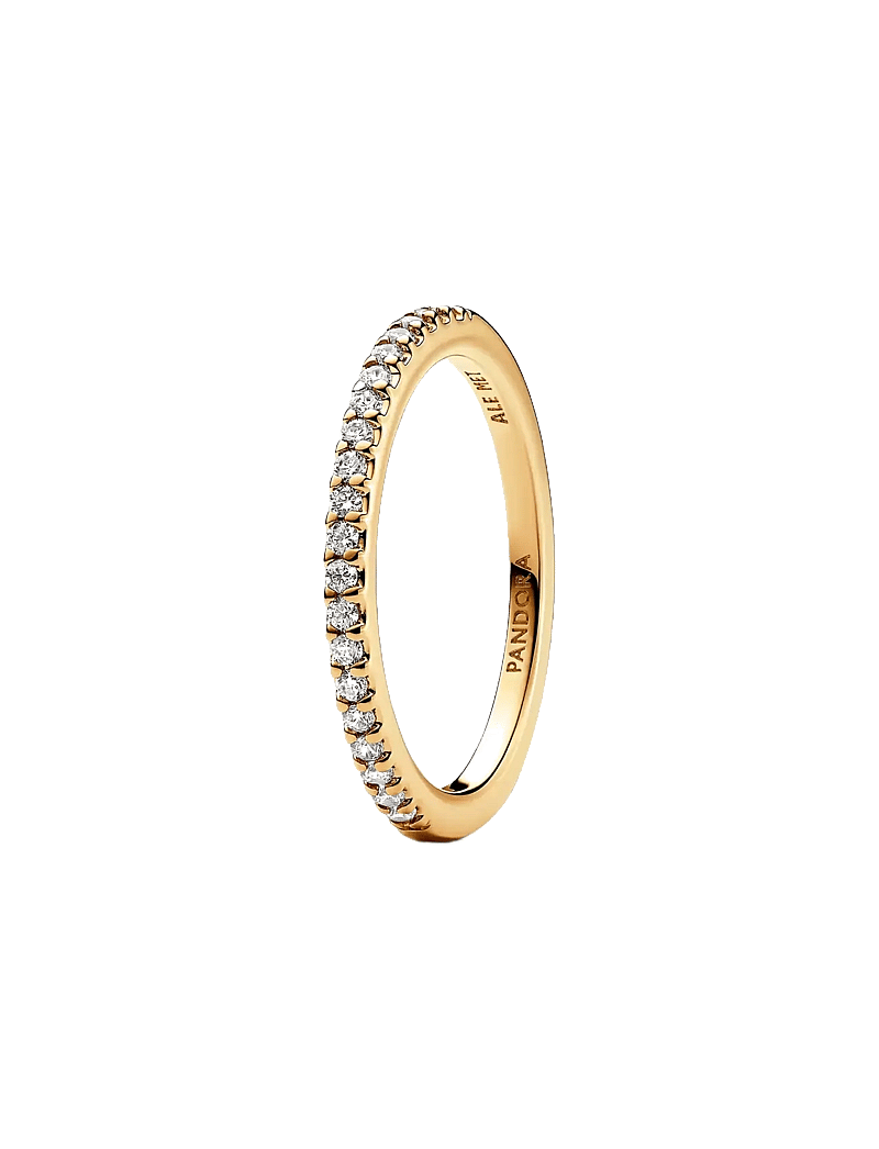 Pandora - 14k Gold-plated ring with clear cubic zirconia - ringar - clear - 1