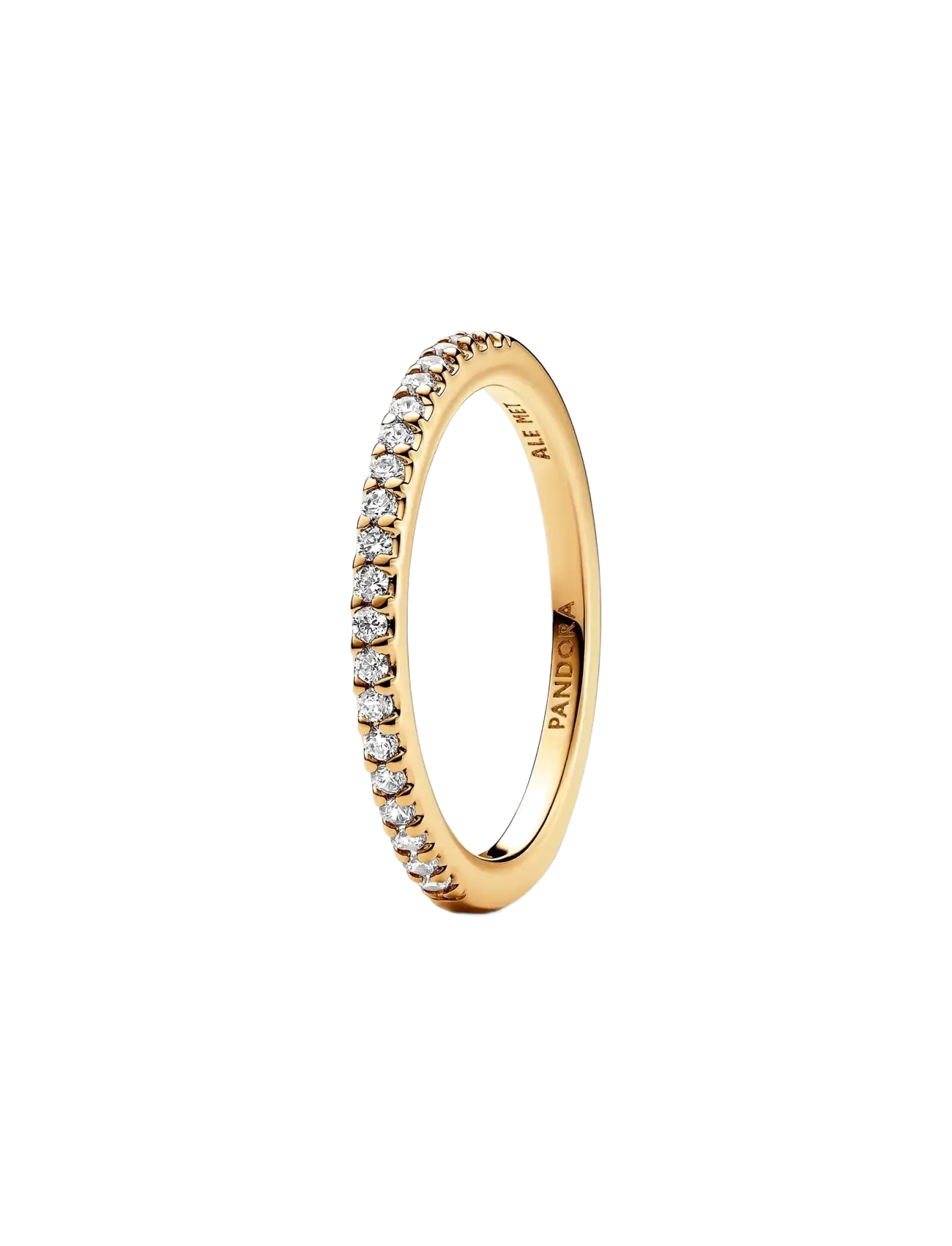Pandora 14k Gold-plated ring with clear cubic zirconia - Festtøj - CLEAR / undefined