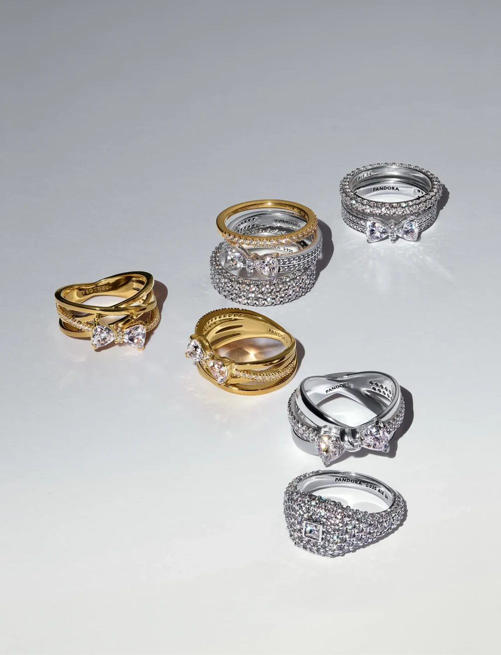 Pandora - 14k Gold-plated ring with clear cubic zirconia - sõrmused - clear - 3