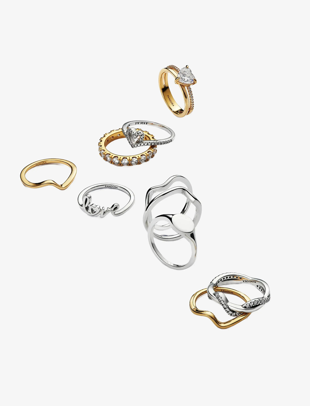 Pandora - Wave 14k gold-plated ring - ringar - no color - 2