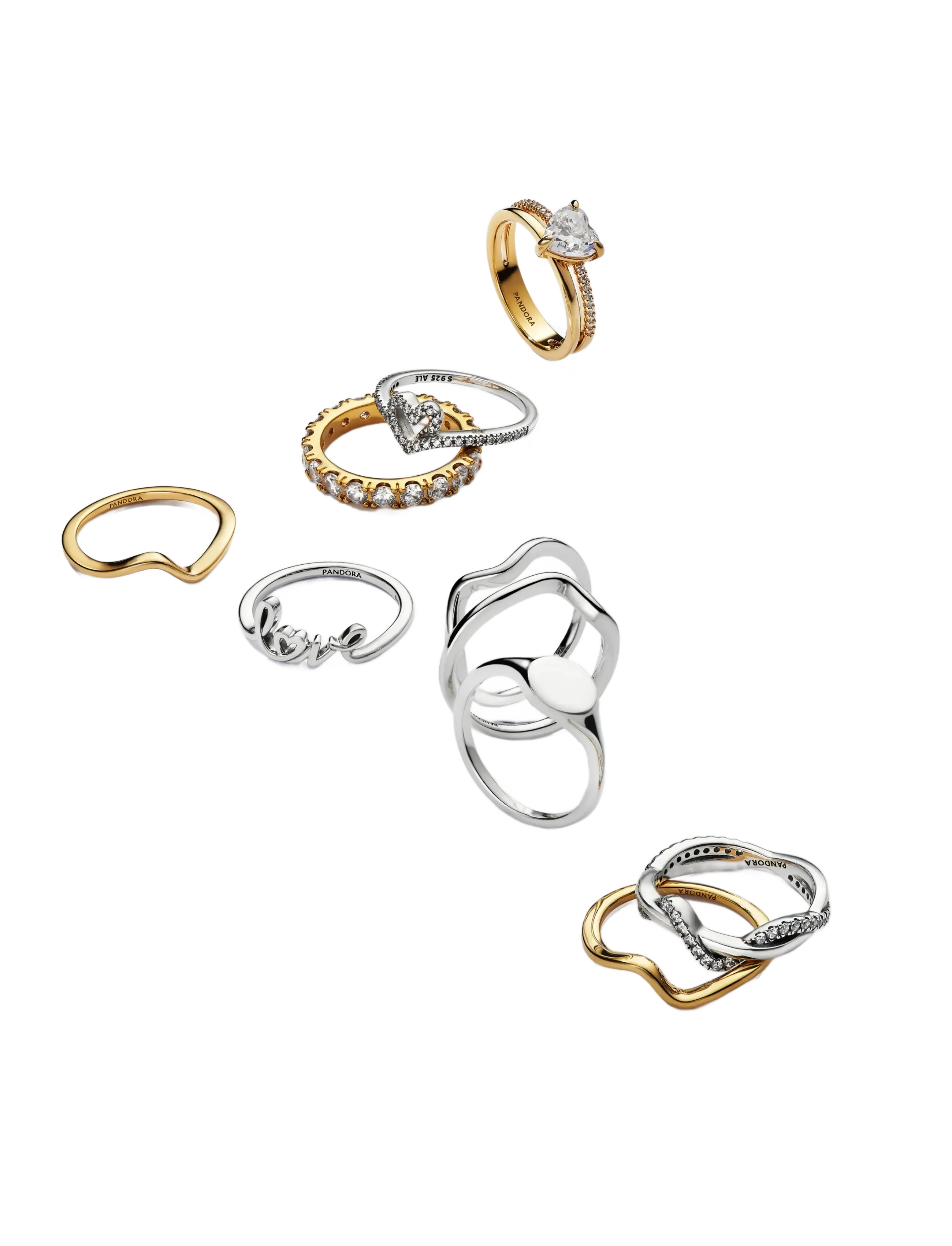 Pandora - Wave 14k gold-plated ring - ringen - no color - 2