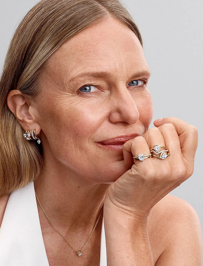 Pandora - Heart 14k gold-plated ring with clear cubic zirconia - ringer - clear - 0