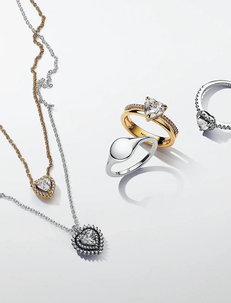 Pandora - Heart 14k gold-plated ring with clear cubic zirconia - ringer - clear - 2