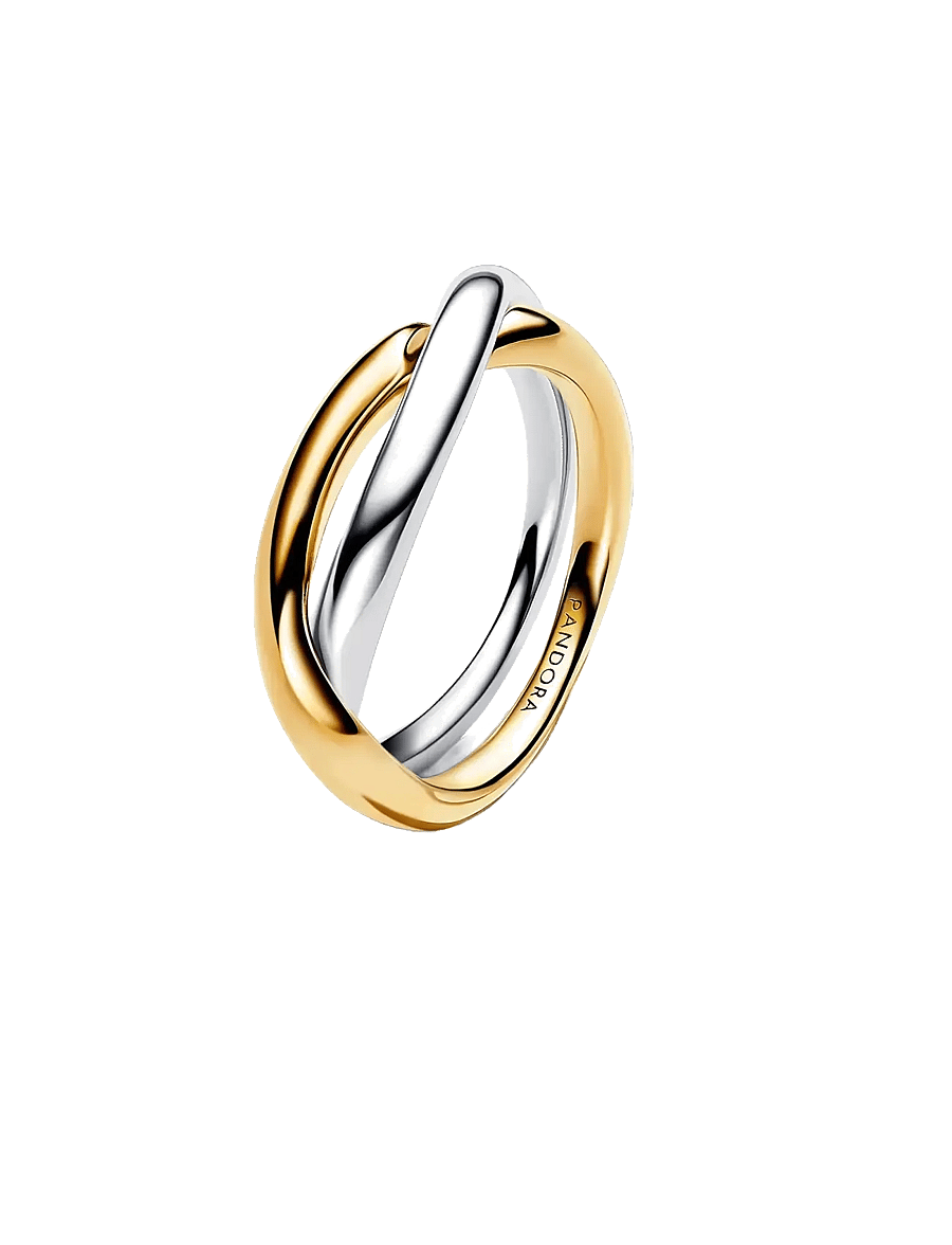 Pandora - Sterling silver and 14k gold-plated entwined rings - ringe - no color - 1