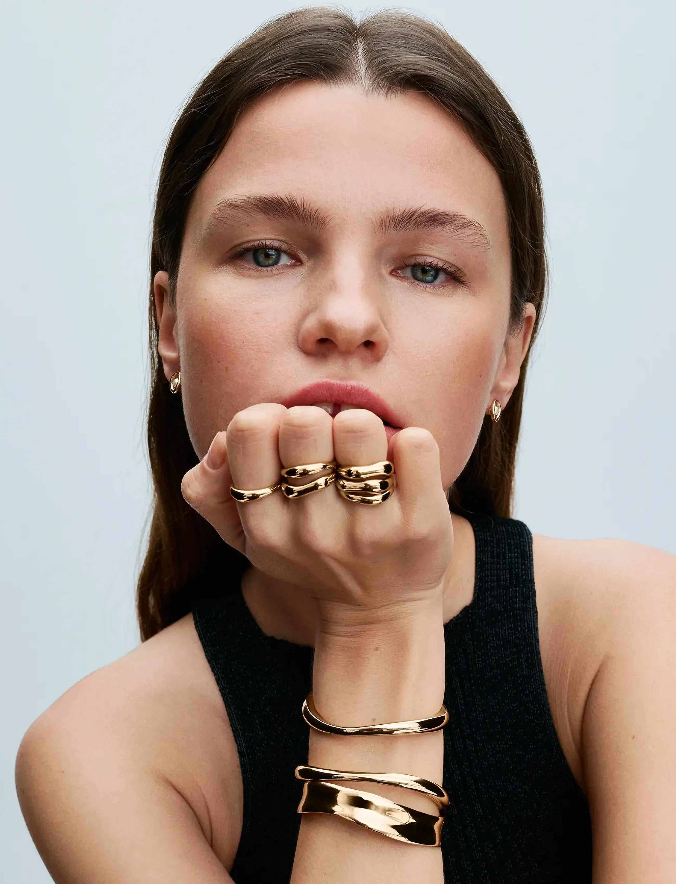 Pandora - 14k Gold-plated ring set - rings - no color - 2