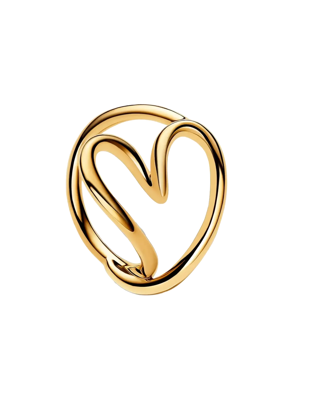 Heart 14k gold-plated ring - NO COLOR