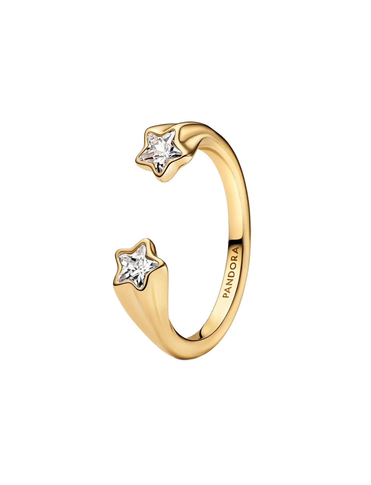 Pandora Shooting star 14k gold-plated open ring with clear cubic zirconia - Accessories - CLEAR / undefined