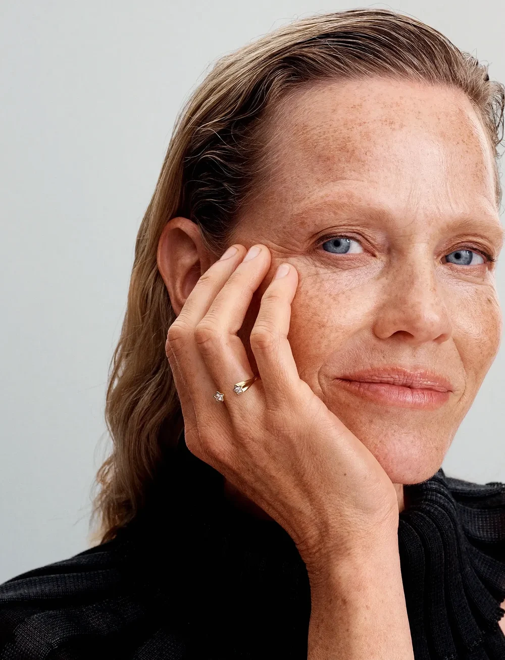 Pandora - Shooting star 14k gold-plated open ring with clear cubic zirconia - gredzeni - clear - 0