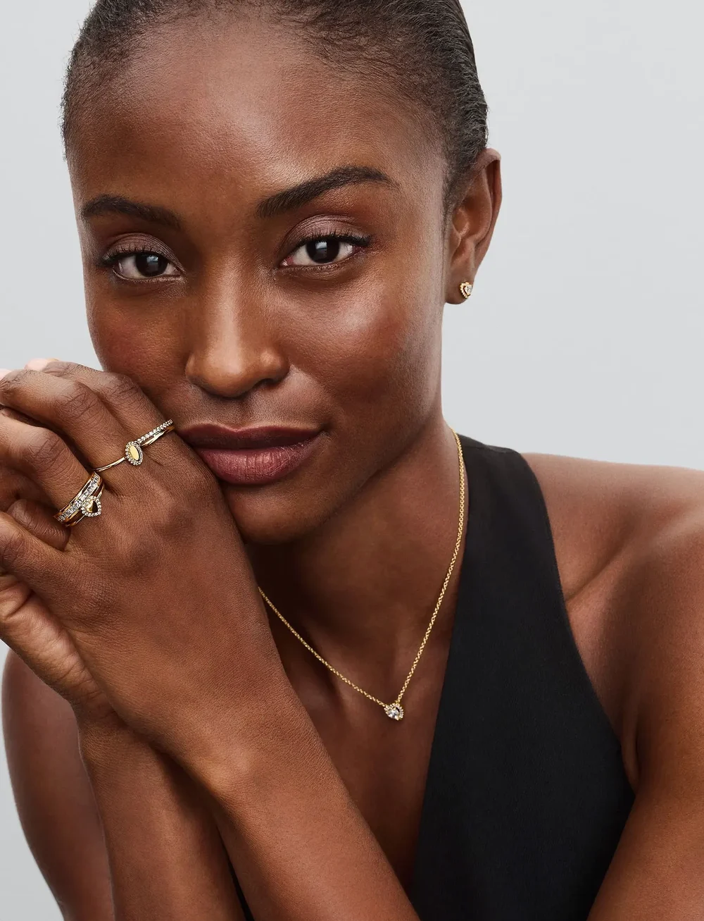 Pandora - 14k Gold-plated ring with clear cubic zirconia - ringe - clear - 2