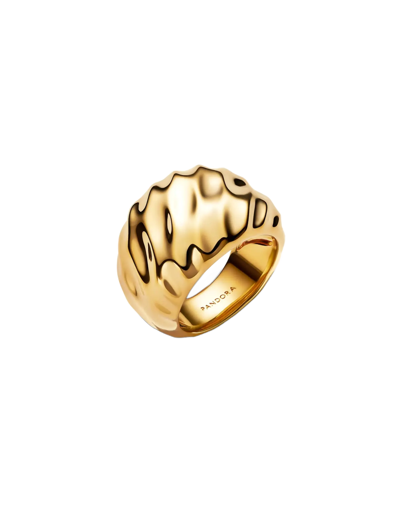 Rippled 14k gold-plated ring - NO COLOR