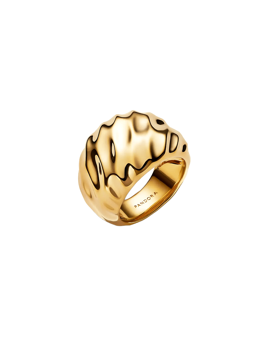 Pandora - Rippled 14k gold-plated ring - ringe - no color - 1
