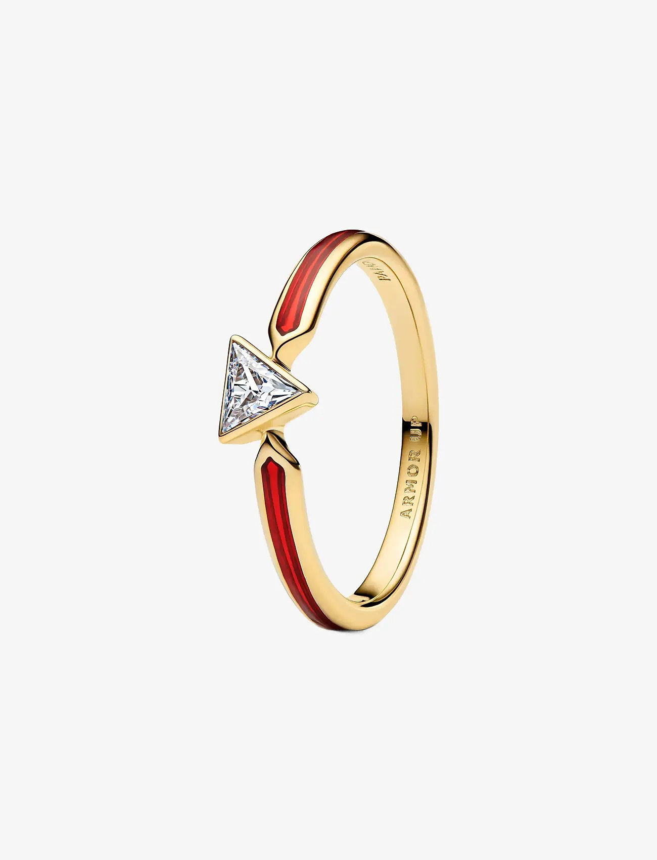 Pandora - Marvel Iron Man 14k gold-plated ring with clear cubic zirconia and red enamel - rings - red - 1