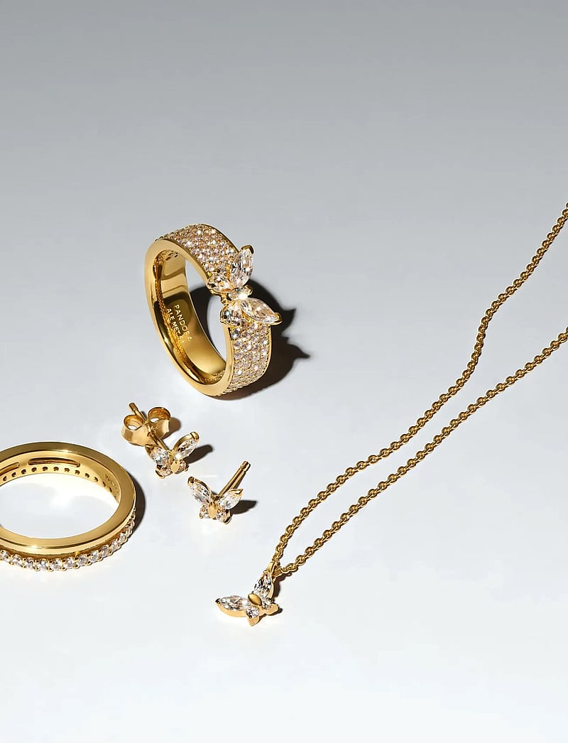 Pandora - Butterfly 14k gold-plated ring with clear cubic zirconia - ringe - clear - 3