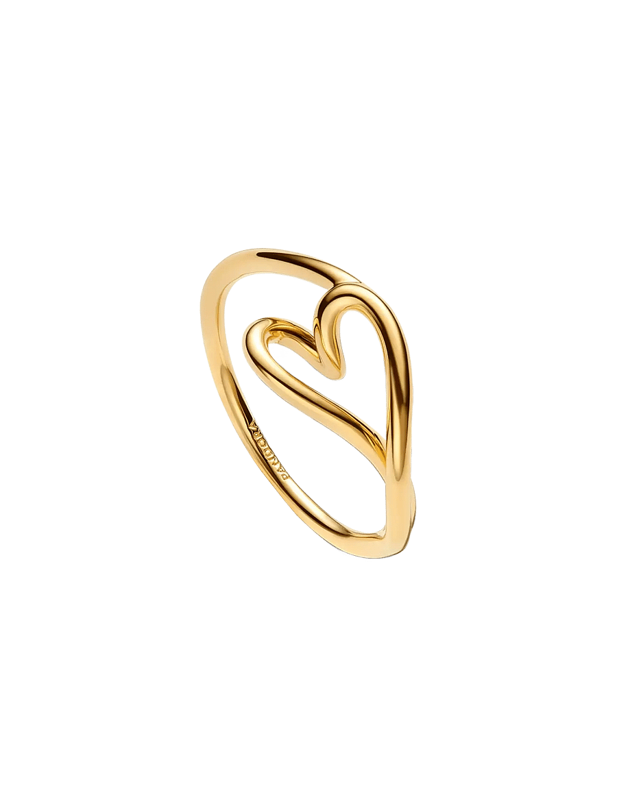 Pandora - Heart 14k gold-plated ring - ringar - no color - 1
