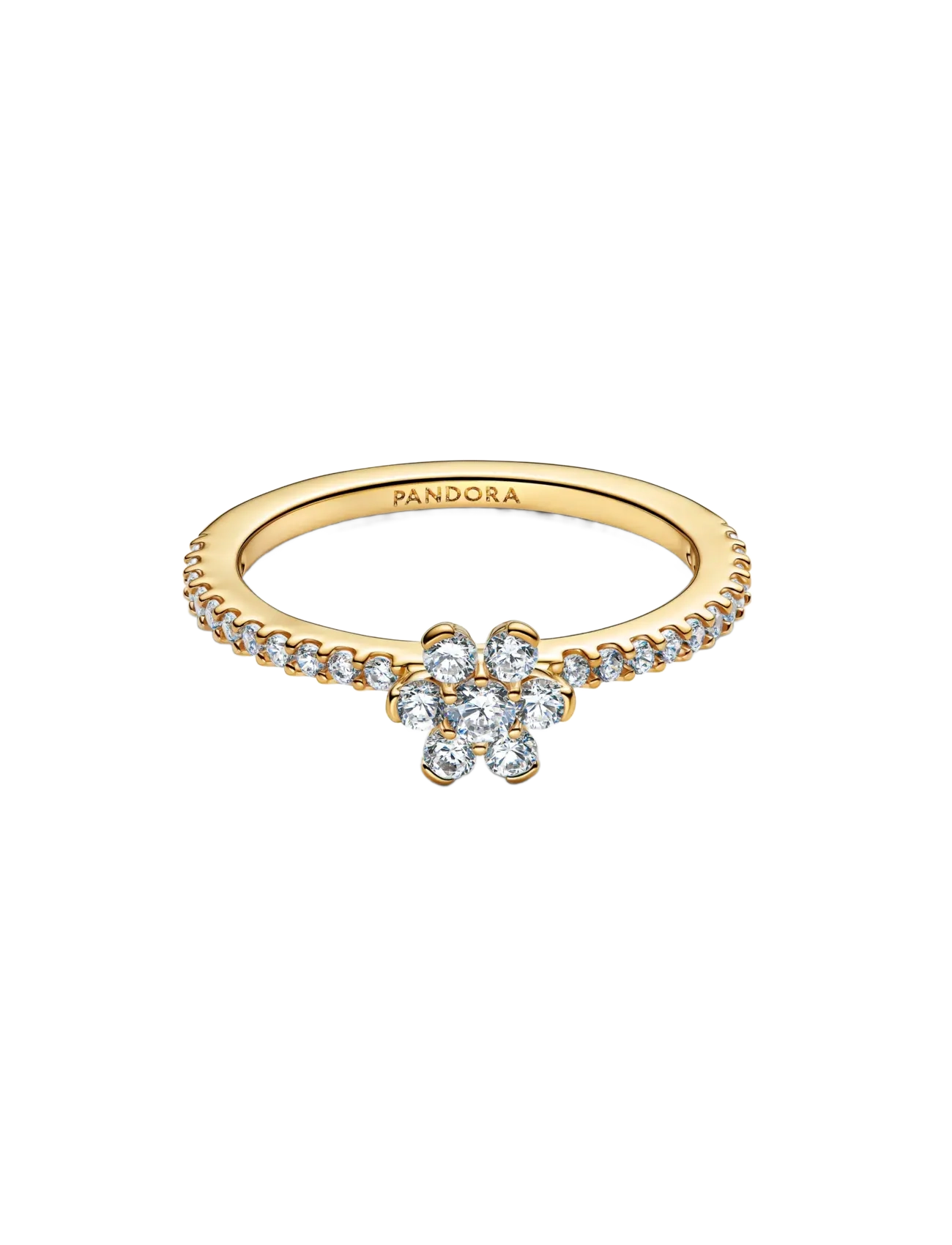 Pandora - Sparkling Flower Ring - ringar - clear - 2