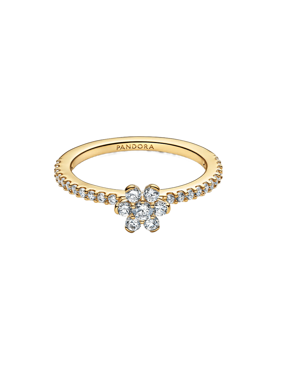 Pandora - Sparkling Flower Ring - ringe - clear - 2