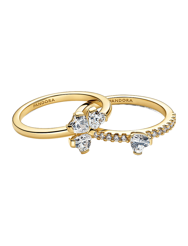 Pandora - Sparkling Lucky Clover Splittable Ring - ringe - clear - 2