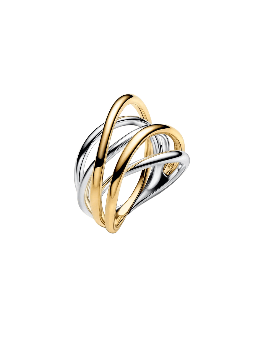 Pandora - Two-Tone Entwined Band Ring - ringe - no color - 1