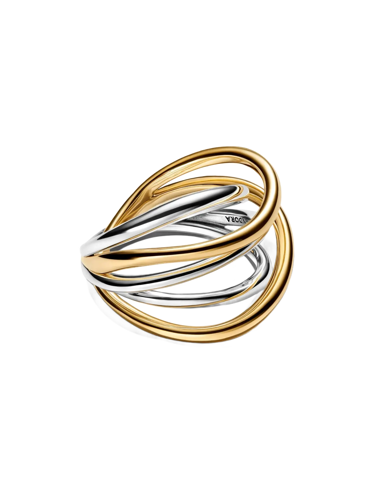Pandora - Two-Tone Entwined Band Ring - ringar - no color - 2