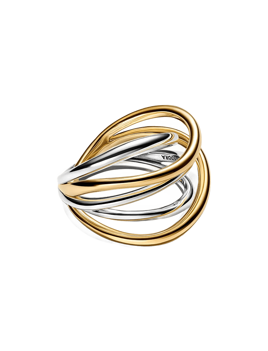 Pandora - Two-Tone Entwined Band Ring - ringe - no color - 2