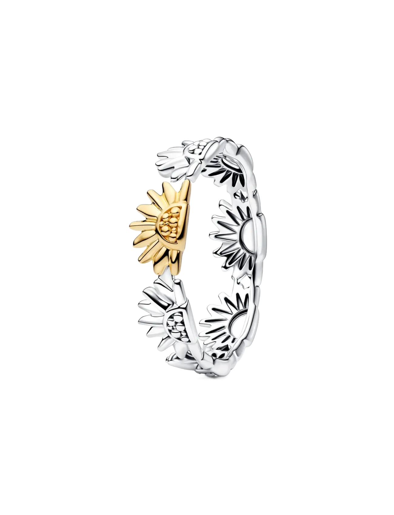 Pandora Sunflower Two-Tone Band Ring - Basics - NO COLOR / undefined