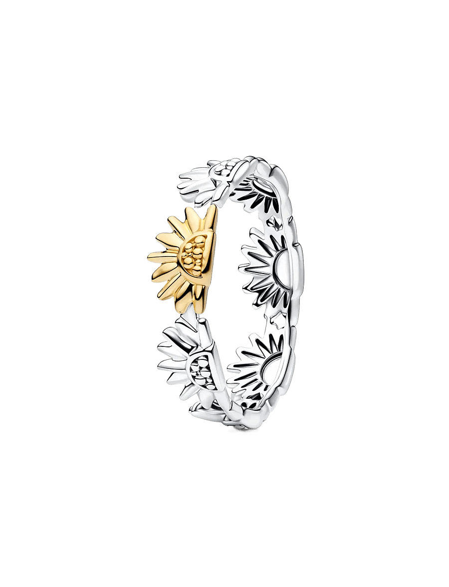 Pandora - Sunflower Two-Tone Band Ring - ringe - no color - 1