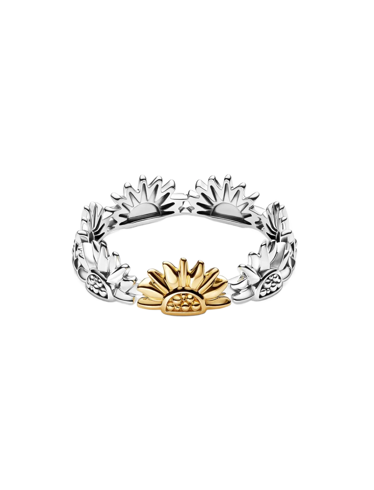 Pandora - Sunflower Two-Tone Band Ring - ringe - no color - 2