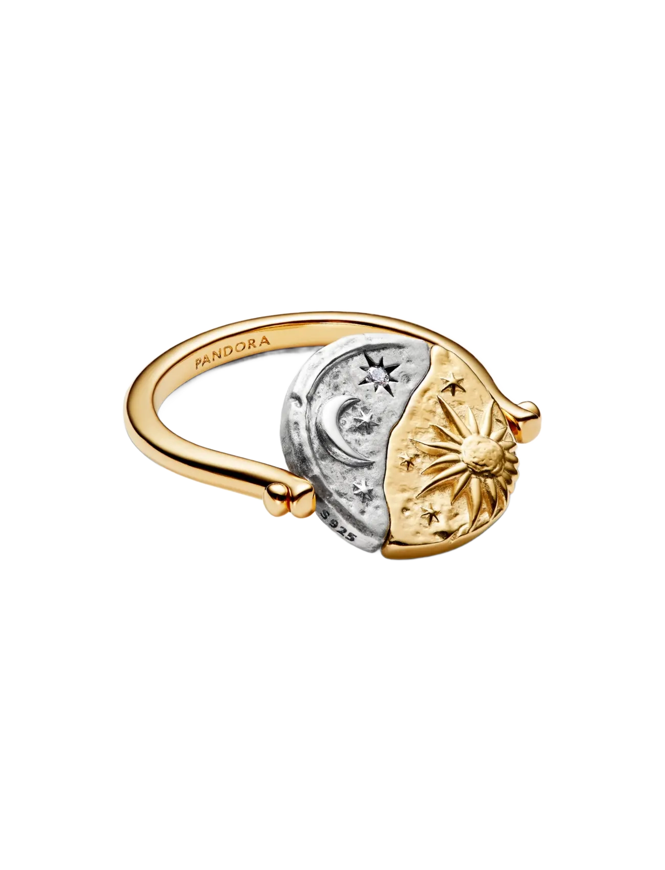 Pandora - Sun & Moon Reversible Medallion Ring - clear - 2