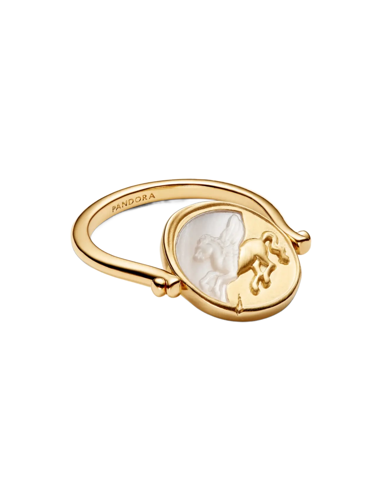 Pandora - Pegasus Reversible Medallion Ring - ringar - white - 2