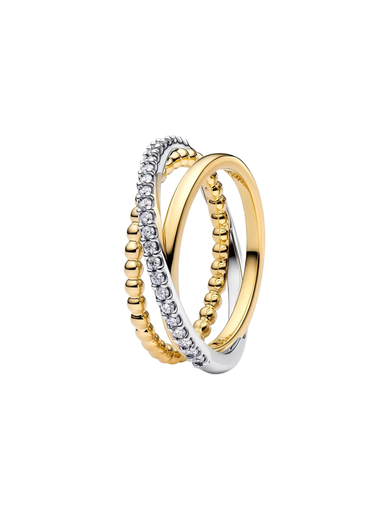 Pandora Crossover Beads & Pavé Triple Band Ring - Basics - CLEAR / undefined