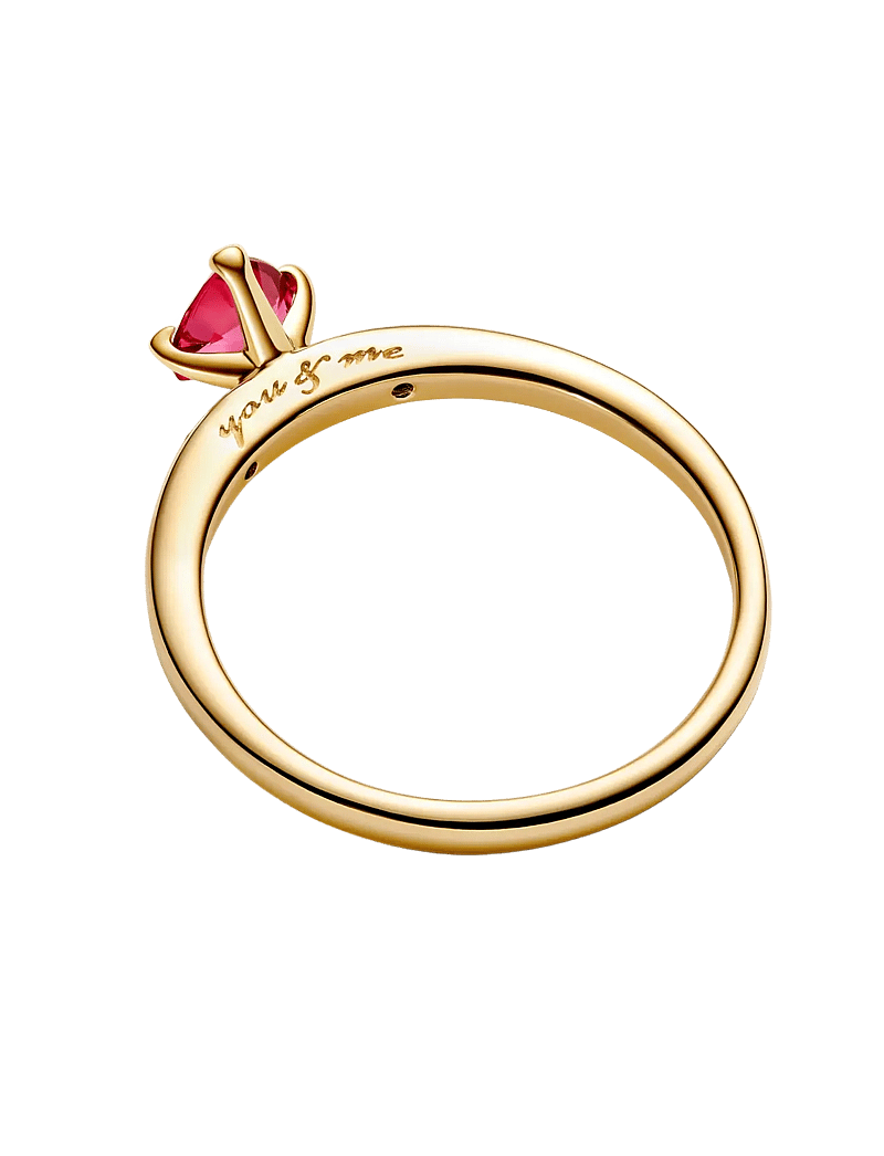 Pandora - Heart 14k gold-plated ring with cherries jubilee red crystal - ringe - red - 2