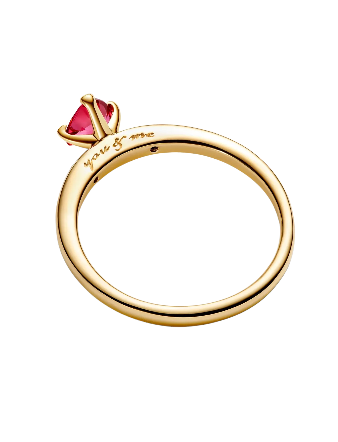 Pandora - Heart 14k gold-plated ring with cherries jubilee red crystal - ringe - red - 2