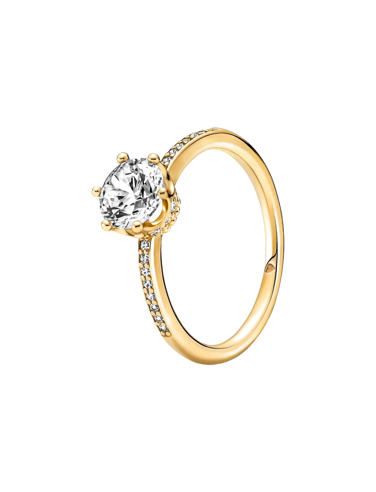 Pandora Crown 14K Gold-Plated Ring With Clear Cubic Zirconia, 48, Jewellery, Gold - Rings, Frauen